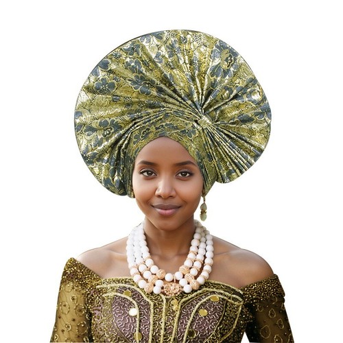 Gorra musulmana africana mujer nigeriana boda fiesta envoltura sombrero gele automático corbata - Imagen 21 de 40