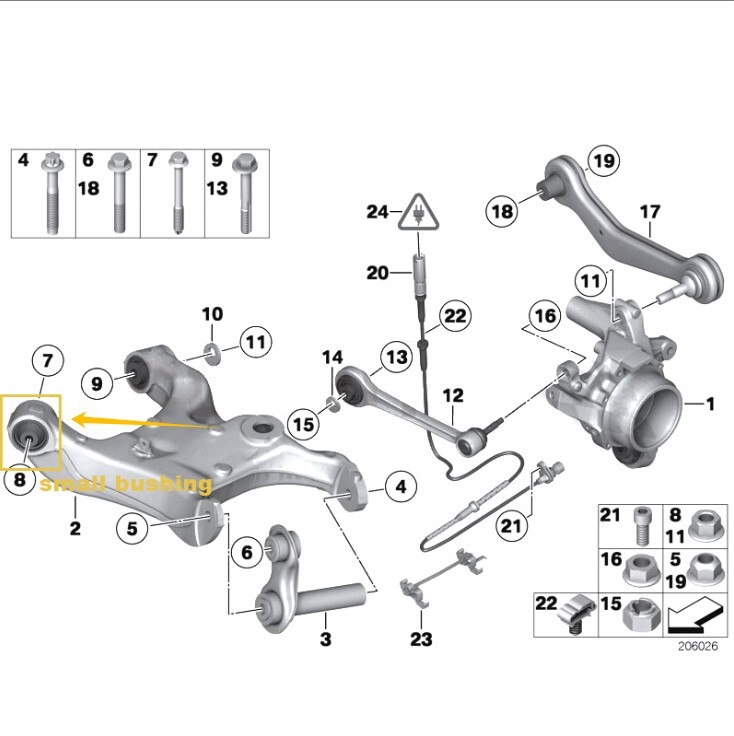 Rolls-Royce Phantom Rear Lower Control Arm Bushing 2 PCS