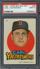1967 Topps Red Sox Stickers #25 Carl Yastrzemski PSA 9