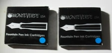 12 MONTEVERDE SHORT UNIVERSAL FOUNTAIN PEN INK CARTRIDGES-GREEN