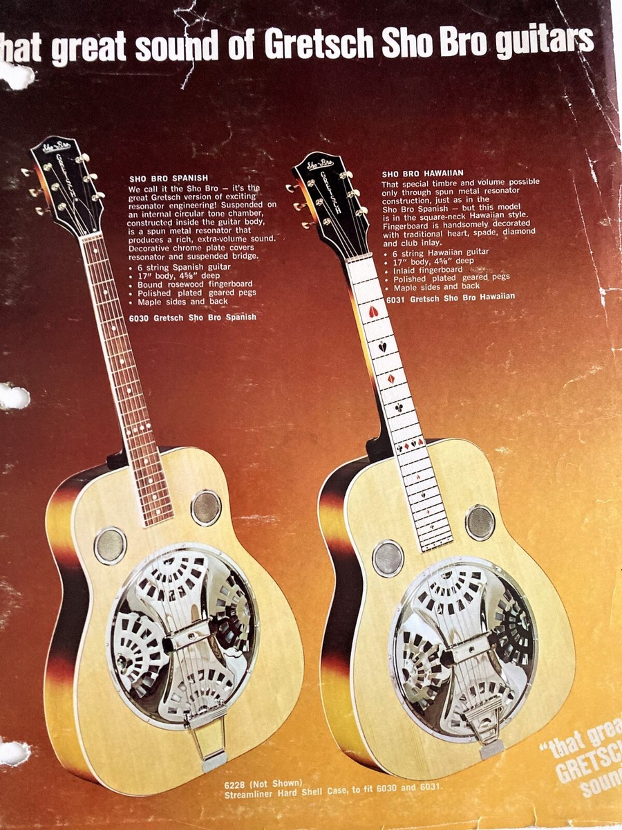 1970 Gretsch Promo 6127 Roc Jet Porsche Pumpkin & Mercedes Black, Sho Bro 6030 1970 Gretsch Promo 6127 Roc Jet Porsche Pumpkin & Mercedes Black, Sho Bro 6030