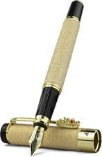 Signature Fountain Pen Gold Dragon with Red Eyes - No Logo