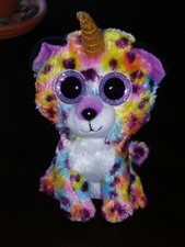 Ty Beanie Boos GISELLE the Leopard w/unicorn horn 6" 