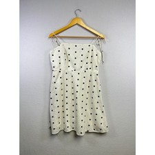Old Navy Polka Dot Square Neck Spaghetti Strap Dress Cream Black Size L