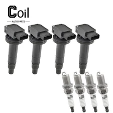 4pcs Ignition Coil and Spark Plug For Yaris Toyota L4 1.5L 2006-2018 WG1142993