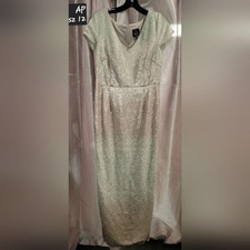 Adrianna Papell Gold and blush Sequin formal dress.