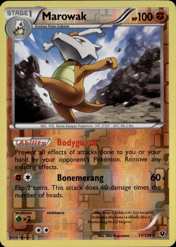 Marowak Reverse Holo Rare FCO XY - Fates Collide 37/124 LP