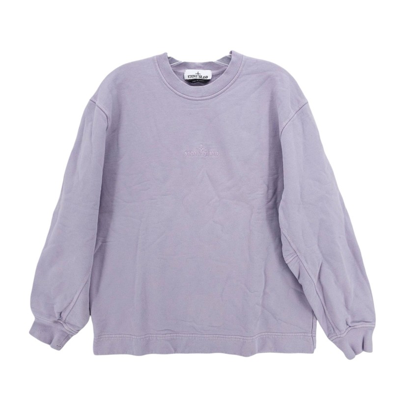 STONE ISLAND Light Purple Sweatshirt Embroidered Logo Men's Size SMALL