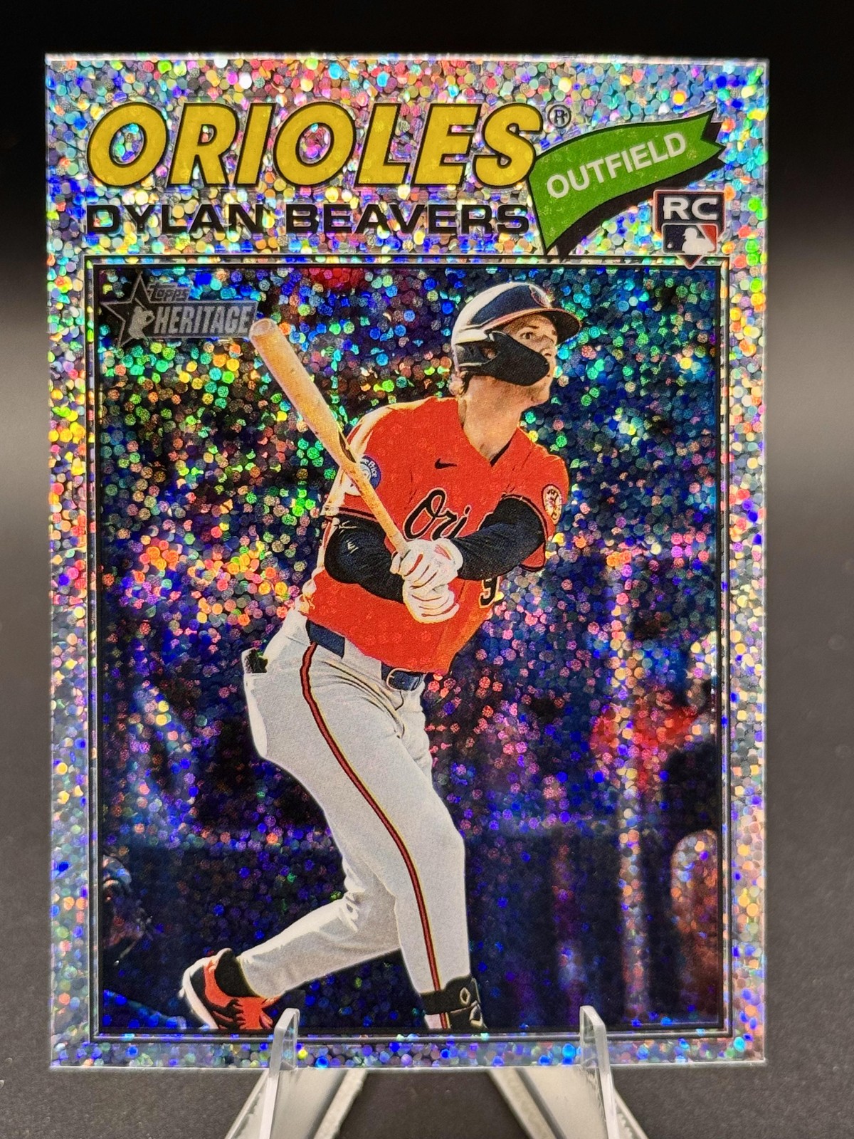 2026 Topps Heritage #48 Dylan Beavers Chrome Silver Sparkle Refractors
