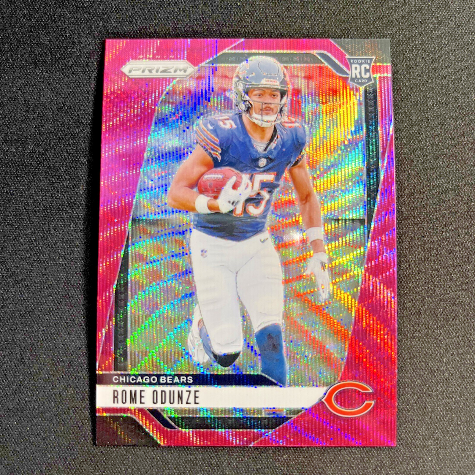 2024 Panini Prizm #385 Rome Odunze Pink Wave Prizm Rookie Card