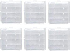 Battery Storage Case for AA/AAA, Holder Box 6Pack Clear Small