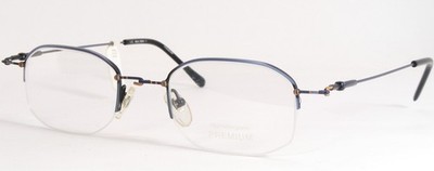 Vintage L.E. H004 1 STEEL BLUE /LIGHT BROWN UNIQUE EYEGLASSES 47-22-140mm Italy