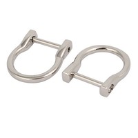 2Stk 20Mm Innenbreite Metall U Form Schraube Montiert D Ring Silber Ton