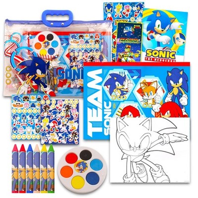Drawing and Painting Set for Boys - Sonic Gift Bundle with Coloring Book, Col...