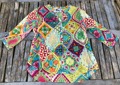    NEU! aus Spanien PEACE + LOVE Tunika Bluse 100% Baumwolle M L XL 40 42 44