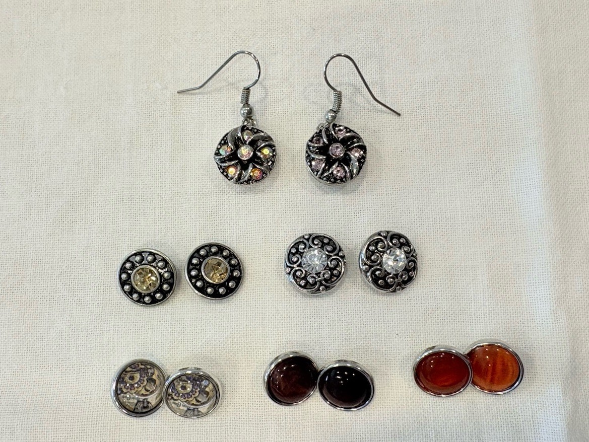 Snap Charms Interchangeable Earrings 1.25” Dangle… - image 1