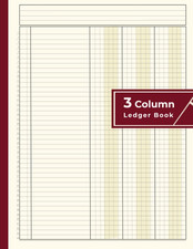 3 Column Ledger Book: Accounting and Bookkeeping Work Journal - Financial Ledger