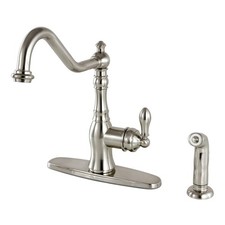 Gourmetier GSY7708ACLSP Single-Handle Kitchen Faucet with Brass Sprayer, Brus...