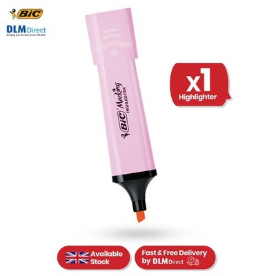 BIC Marking Textmarker flach pastell rosa Marker zum Hervorheben