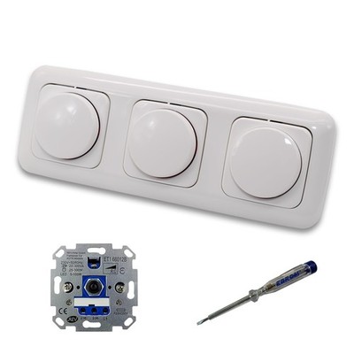 REV Ritter (3x) LED Dimmer Busch Jäger in ReflexSi alpinweiß glänzend