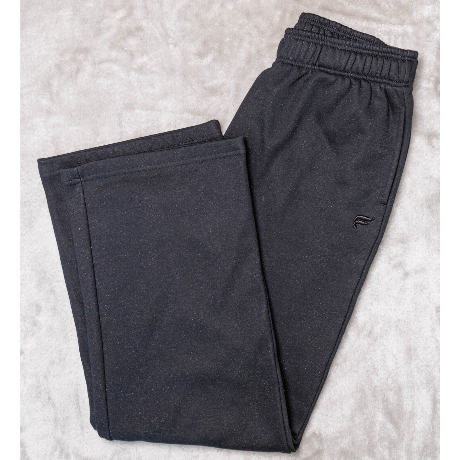 Fabletics Womens Cozy Fleece Black Glitter Wide Leg Sweatpants Size M