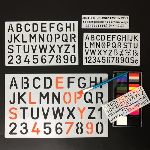 Letter and Number Alphabet Stencils – 5Pcs ReusableTemplates for Crafts 