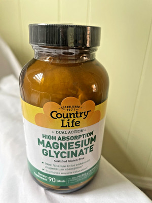 8/2027 Country Life High Absorption Magnesium Glycinate Vitamin | 90 Tabs