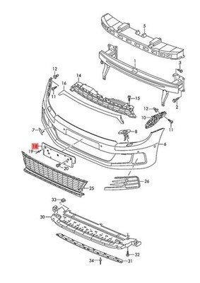 Genuine Licence Plate Holder If Necessary Paint In Color Of 1K8807287G9B9