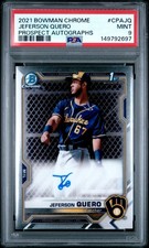 2021 BOWMAN CHROME PROSPECT AUTOS #CPAJQ JEFERSON QUERO PSA 9 AUTO