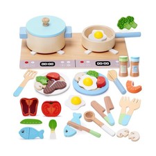 Play Kitchen Accessories, Wooden Play Cooking Set, Pretend Play Kit... Fast Ship