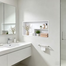 Stainless Steel Recessed Shower Shelf, Wall Niche Storage for Bathroom Tiles