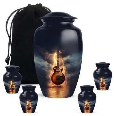 Guitar Small Male Women Blue Female Decorative Funeral Ashes Combo 5