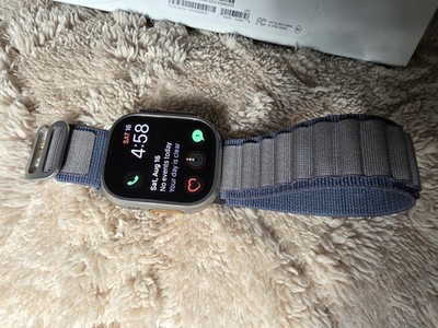 Apple Watch Ultra 49mm Titanium Case with Blue/Gray Trail