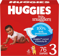 Huggies Size 3 Diapers, Little Snugglers Baby Diapers, Size 3 16-28 Lbs , 76 Co