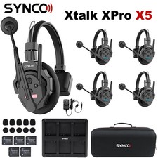 SYNCO XTalk XPro5 Wireless Headset Intercom System Full Duplex 2.4GHz 5-Person