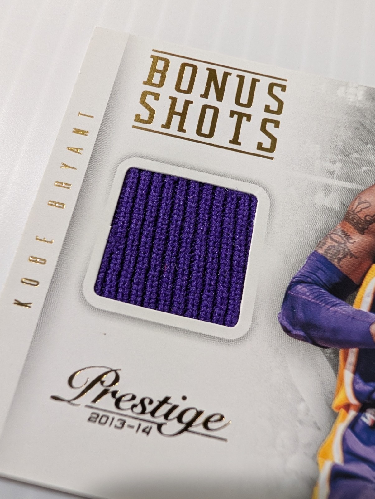 2013 Prestige Bonus Shots Kobe Authentic Game Worn Used Jersey Card  view 9