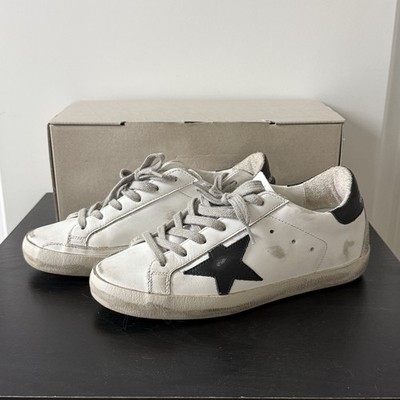 Golden Goose White Sneakers with Black Star Size 36