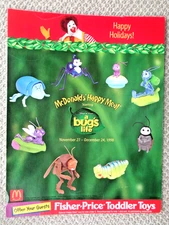 McDonald's Disney's A Bug's Life Complete MIP Set 8 Plus Trading Card Pack