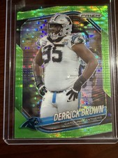 Derrick Brown Premier Green Pulsar 2025 Panini Prizm #76 Panthers