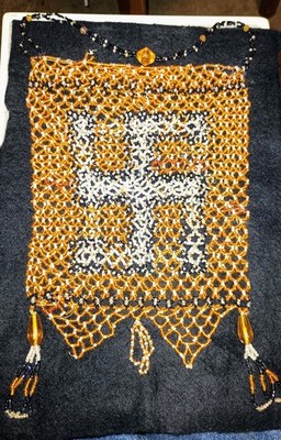 1940's 1950's Iroquois Haudenosaunee Beaded Bag Whirling Log Symbol