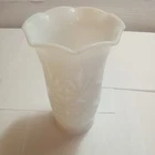 Vintage Hazel Atlas Milk Glass Stars Starburst Pattern Vase 5 1/2"
