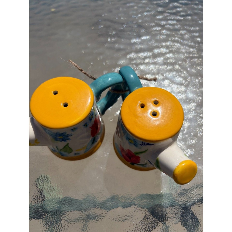 Pioneer Woman Spring Bouquet Watering Can Salt and Pepper Shakers | eBay