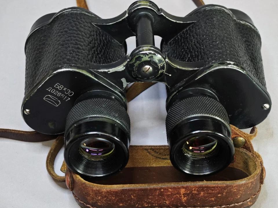 RARE Soviet Red Army RKKA military Binoculars B8x30 ZAGORSK w Reticle + CASE #55 - Image 3 of 4