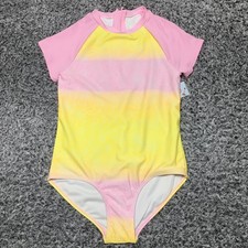 Cat  Jack Youth Girl's Size L 10/12 Plus One-Piece Rash Guard Swimsuit UPF 50 