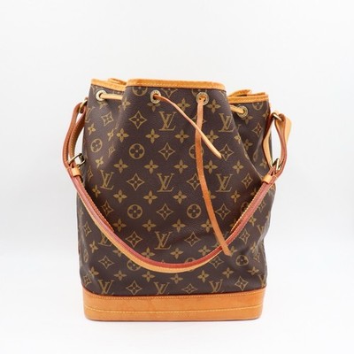 Louis Vuitton Noé Grande Schultertasche Braun Canvas Leder Vintage Monogramm