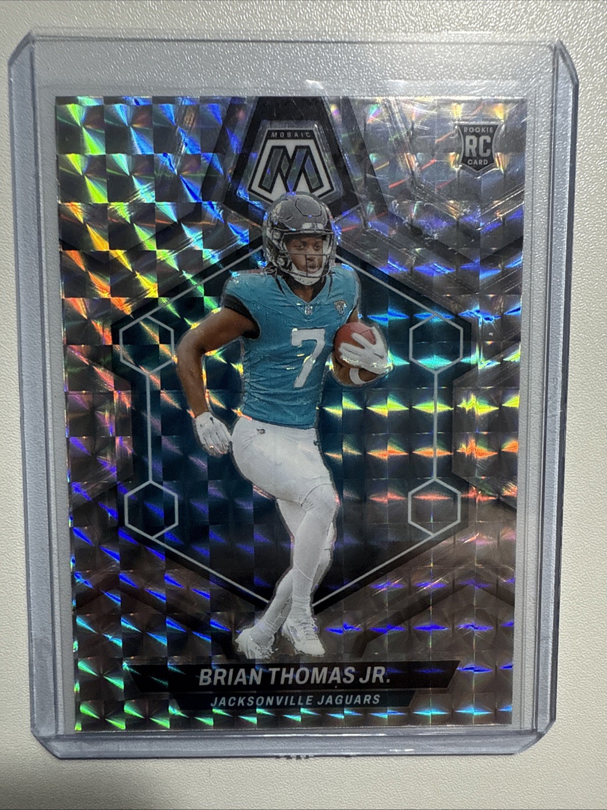 Brian Thomas Jr. 2024 Panini Mosaic Silver Prizm Rookie Card #323 Jaquars