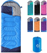 Camping Sleeping Bag - 3 Season Warm Cool Weather - Summer Spring Fall