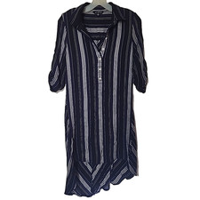 Max Edition Shift Dress Blue Striped 3/4 Sleeve Casual Women's Small