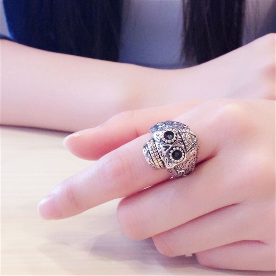 Punk Gothic Gold Silver Eye Teeth Skull Knuckle Armour Scary Cosplay ...