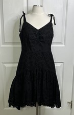 Venus Black Eyelet Sundress Cotton Womens 14 Smocked Whimsigoth Beach Resort